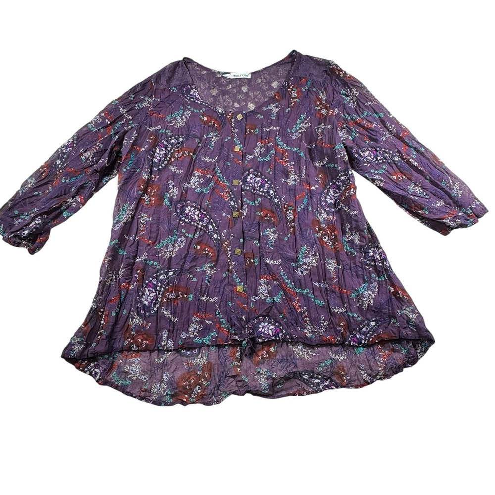 Maurices Top Women's Size 2 Purple Floral Lace Cottagecore Fairy 2X